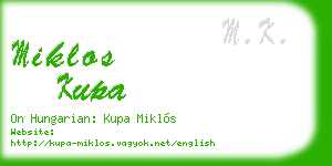 miklos kupa business card
