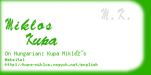 miklos kupa business card